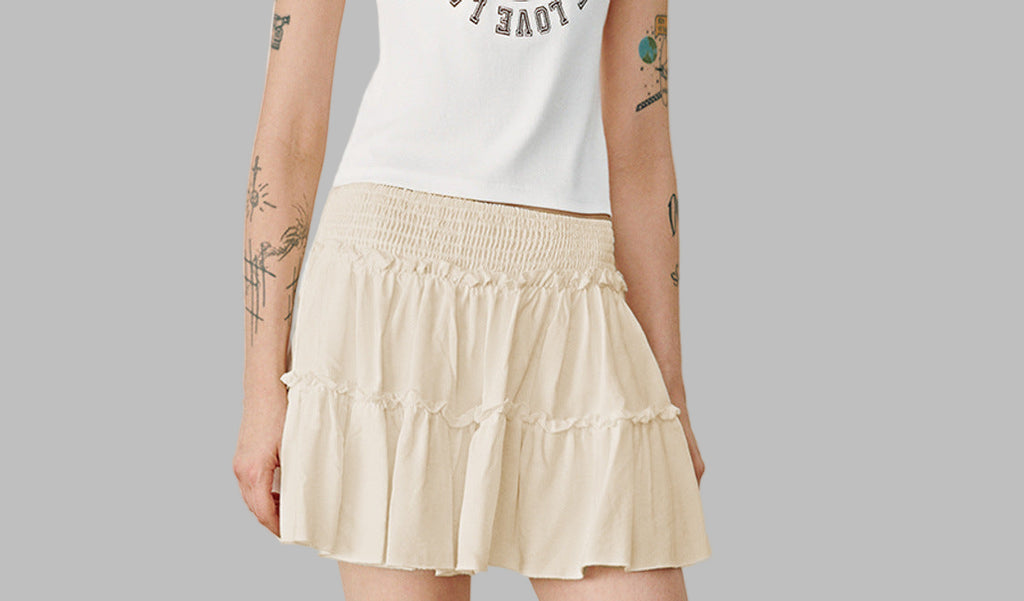 Floral A-Line Elastic Waist Culottes