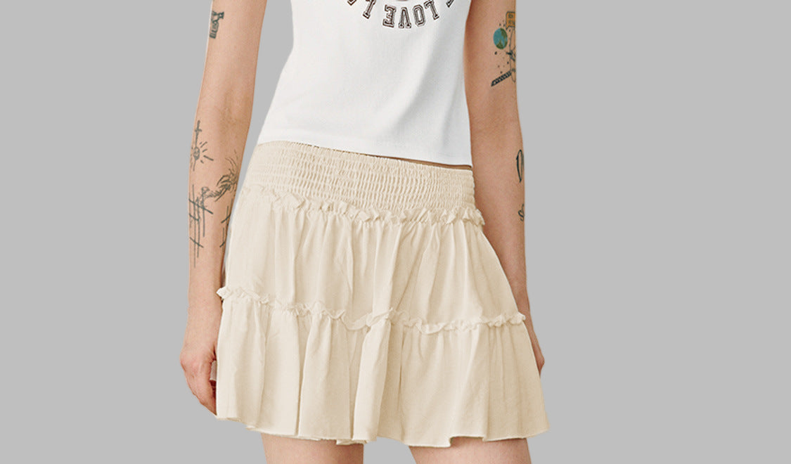 Floral A-Line Elastic Waist Culottes