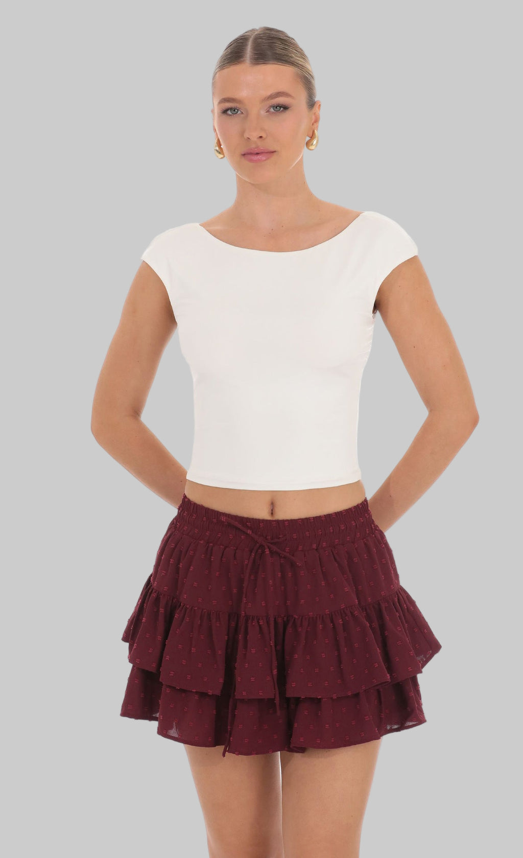 Lace-up Adjustable High Waist Elastic Skirt