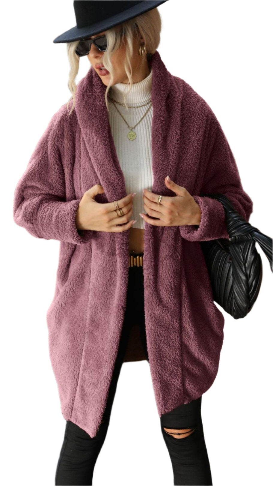 Plush Loose Lapels Coat