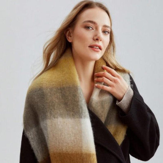 Mohair Lattice Tassel Scarf
