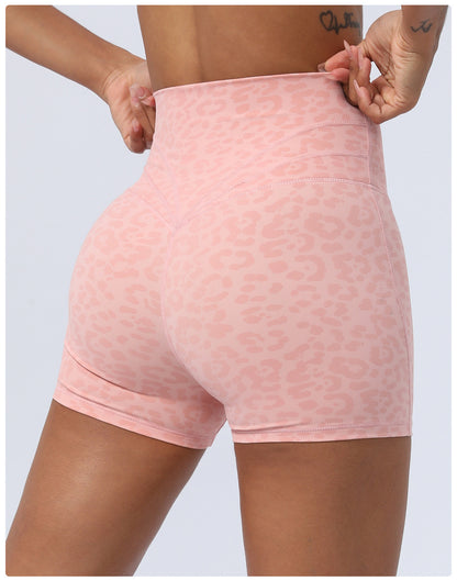 Yoga Leopard Twisted Cross Hip Lifting Running Fitness Suit