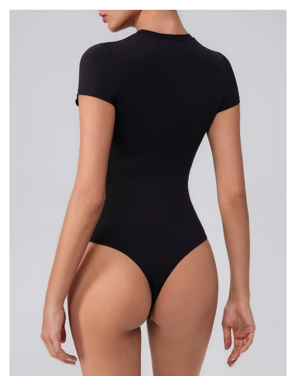 Round Neck Short Sleeve Tight Bodysuit