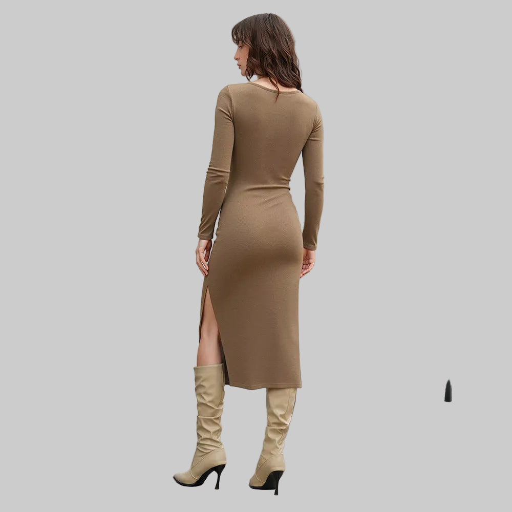 Cinched Slimming Midi Dress