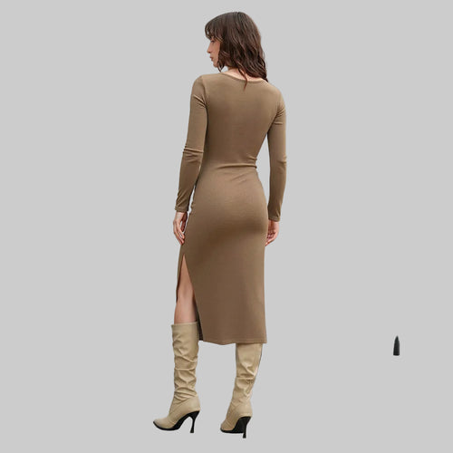 Cinched Slimming Midi Dress