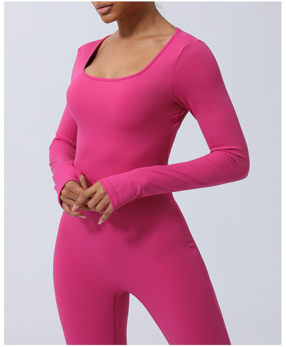 Backless Yoga Hip Lifting One-Piece Fitness Jumpsuit