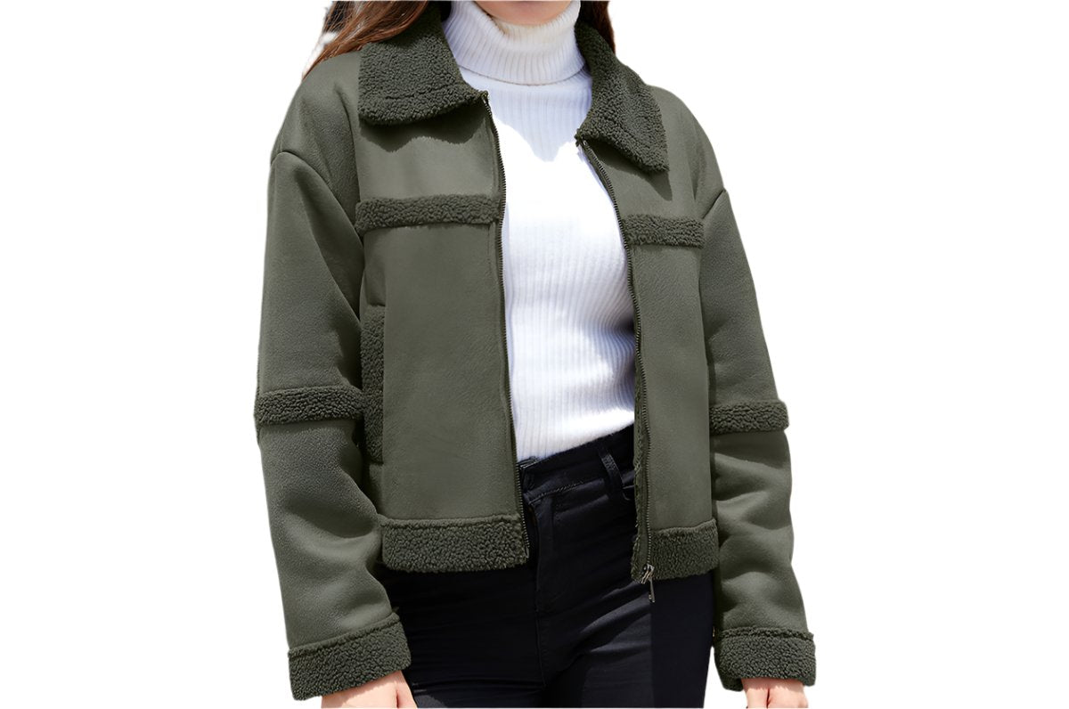 Suede Warm Fleece Leather Jacket