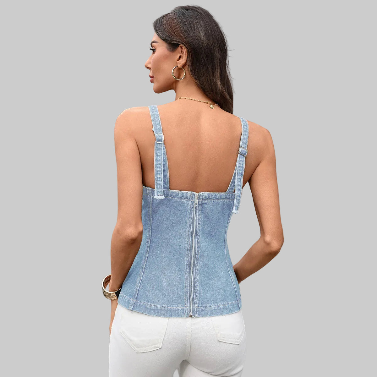 Simple Camisole Denim Vest Top