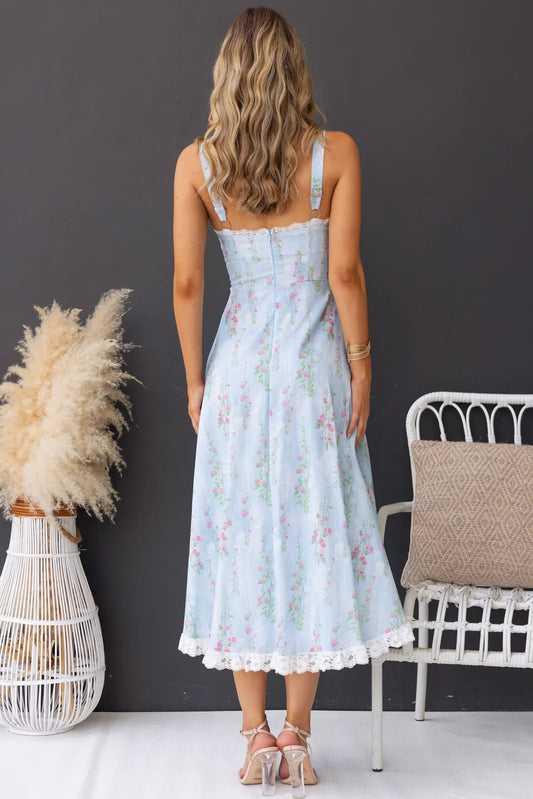 Floral Print Lace Dress