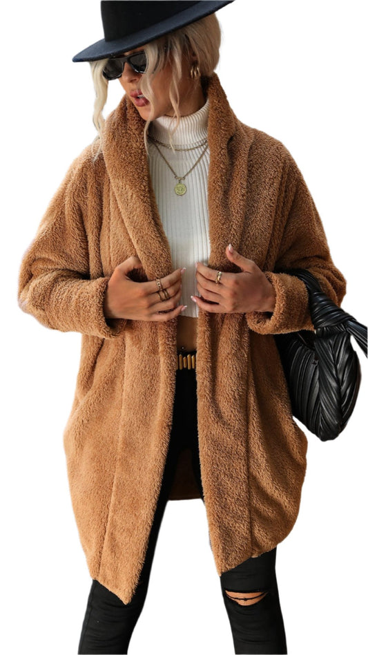 Plush Loose Lapels Coat