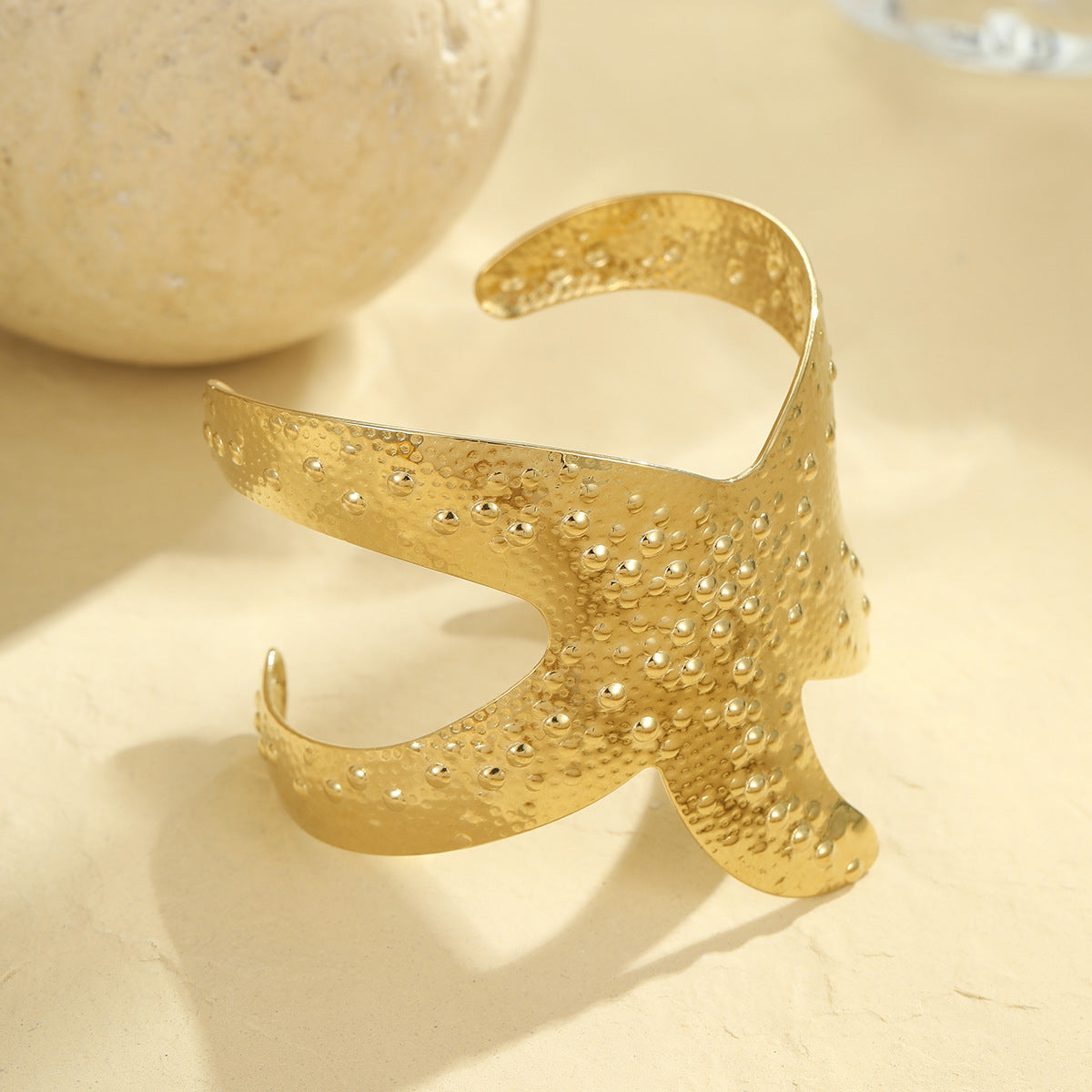 Ocean Coral Starfish Shell Exaggerated Titanium Steel Stainless Steel 18K Gold Plating Bracelet