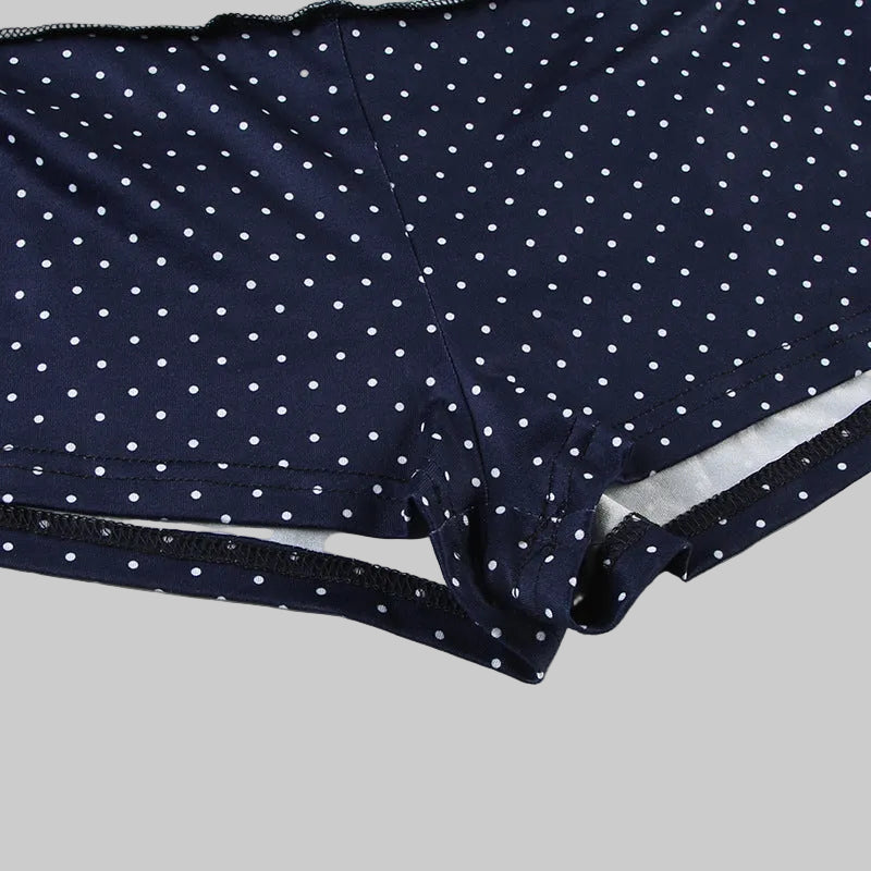 Polka Dot Halter Ruffle Tiered Mini Mid Length Skirt Two Piece Set