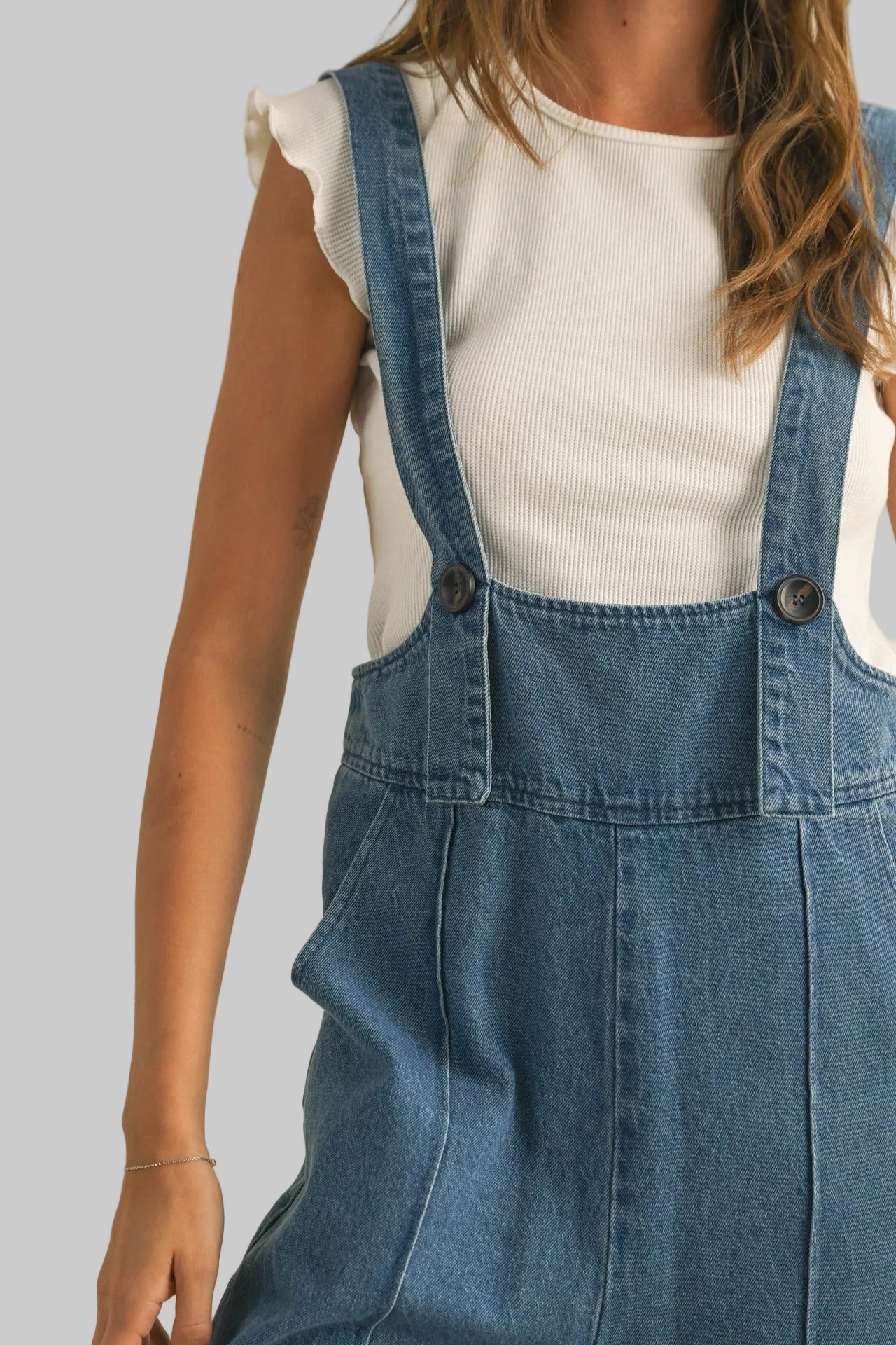 Retro Loose Denim Suspender Jumpsuit