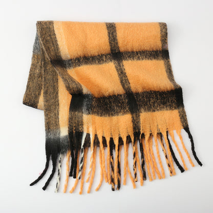 Cashmere Mohair Plaid Scarf