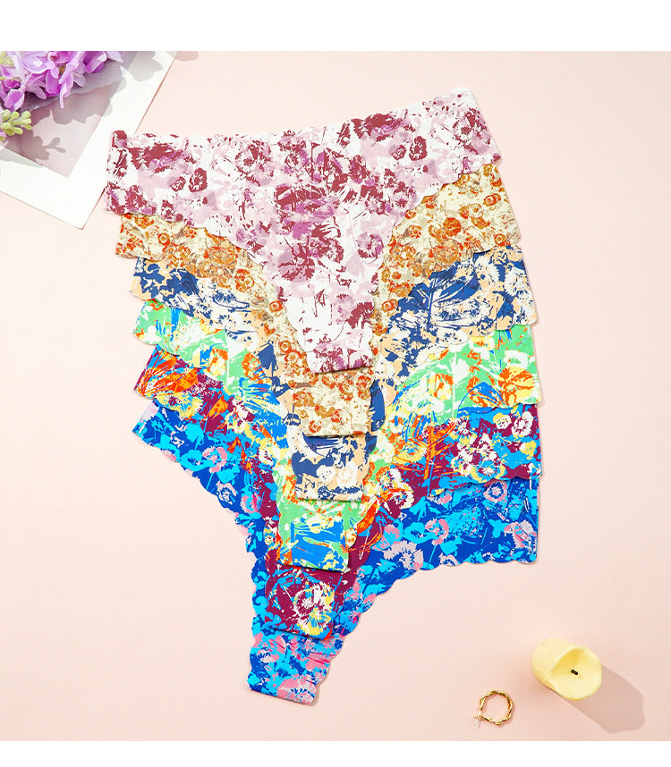 Seamless Wavy Low Waist T-Shaped Hip Briefs