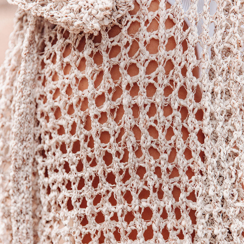 Hollow Cutout Beach Crocheted Cover-up