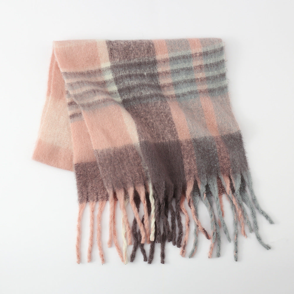 Plaid Mohair Scarf