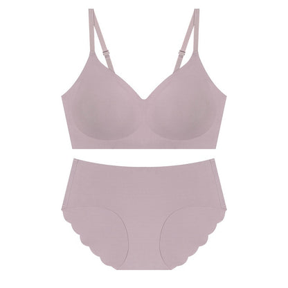 Seamless Thin Shaping Wireless Soft Support Push-up Bra Set