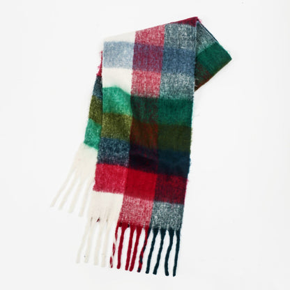 Mohair Lattice Tassel Scarf