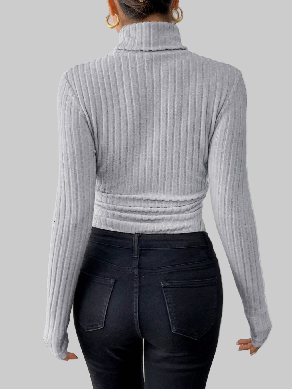 Knitted Long Sleeve Turtleneck Bodysuit