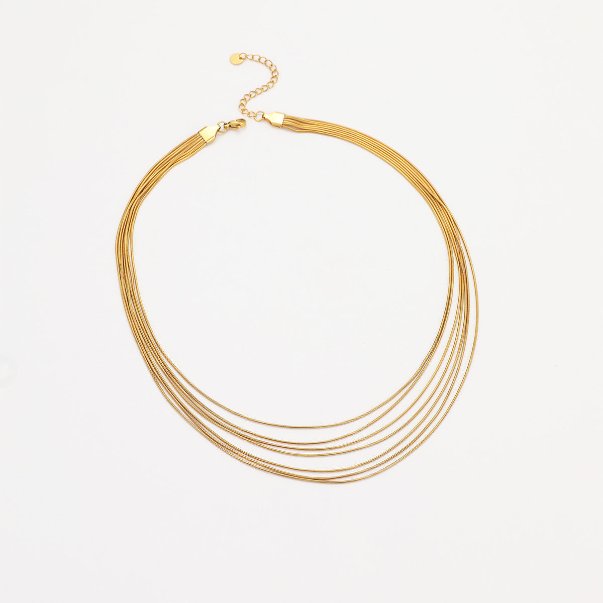 Multi Layer Twin Clavicle Chain Stainless Steel Lux Titanium Steel Necklace