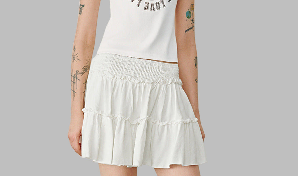 Floral A-Line Elastic Waist Culottes
