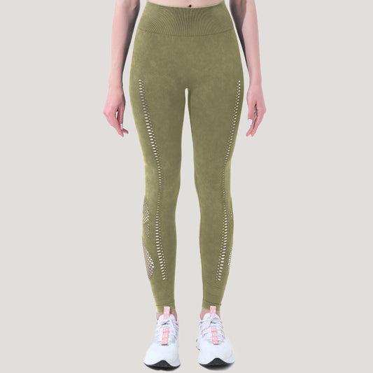 Mesh Solid Color Yoga High Waist Hip Lift Stretch Quick Drying Tights Exercise Workout Pants