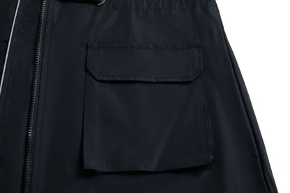 Trench Waterproof Hooded Striped Lining Coat
