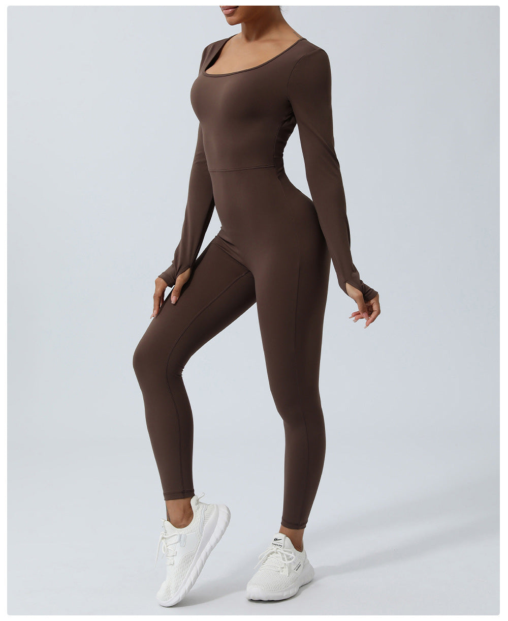 Backless Yoga Hip Lifting One-Piece Fitness Jumpsuit