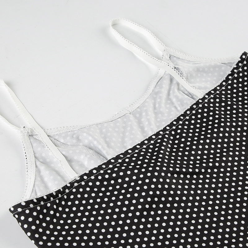 Polka Dot Bow Top Shorts Two Piece Set