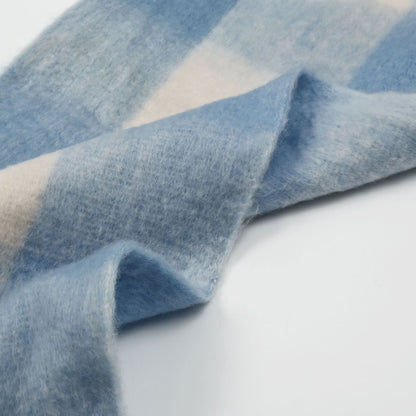 Mohair Plaid Tassel Scarf