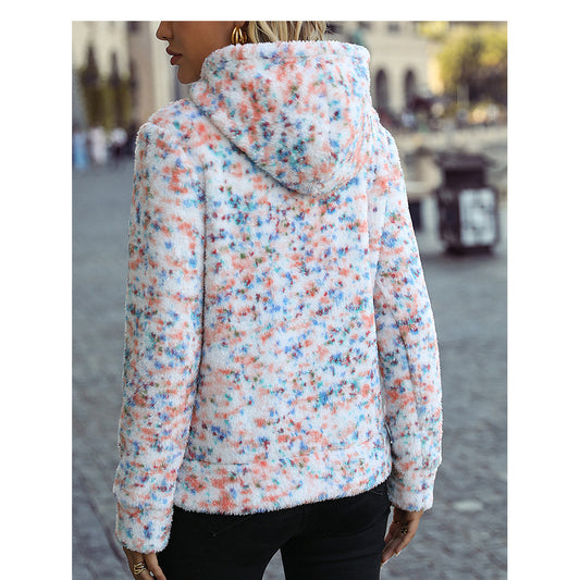 Long Sleeve Loose Pullover Snowflake Polka Dot Casual Plush Sweater