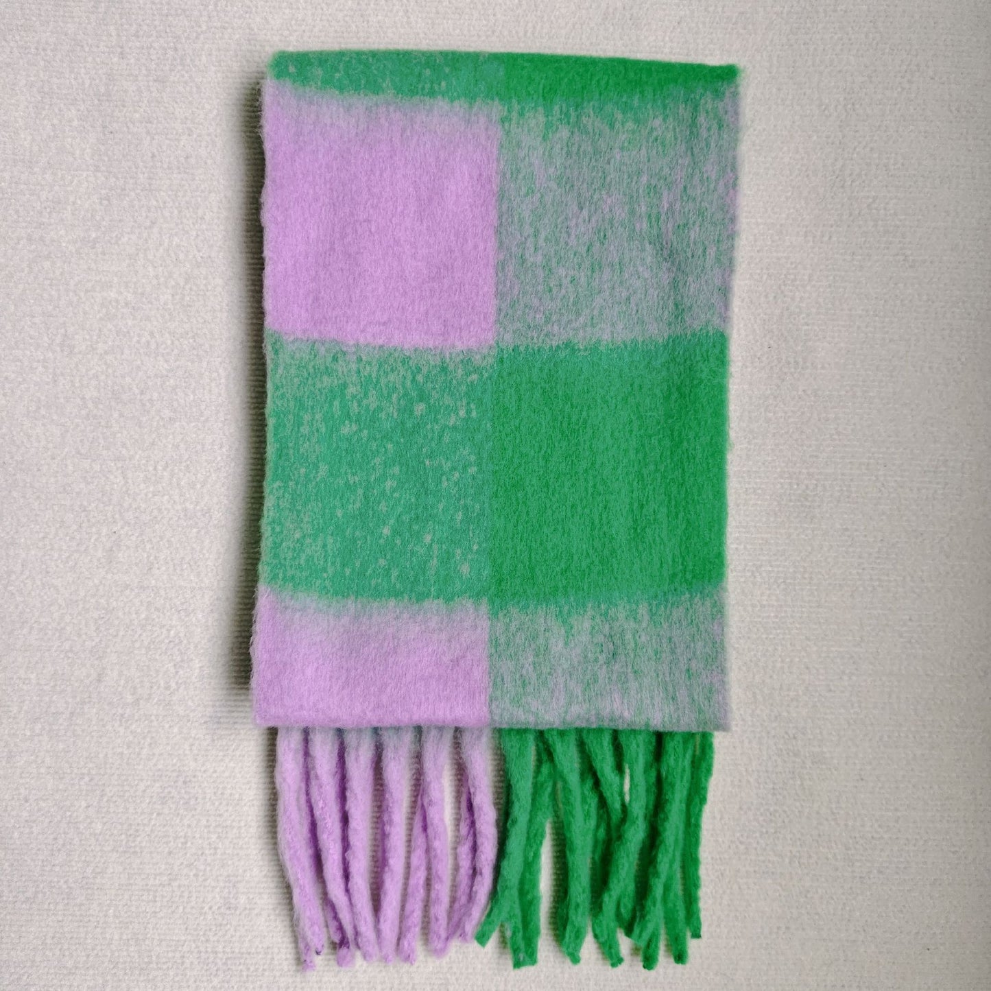 Mohair Large Plaid Scarf