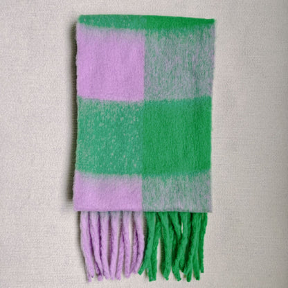 Mohair Large Plaid Scarf