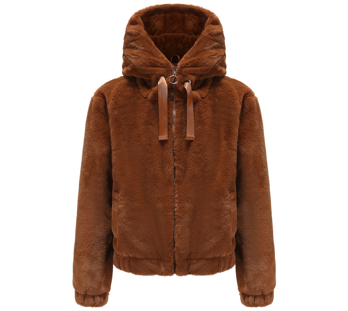 Plush Hooded Long Sleeve Warm Cotton Jacket