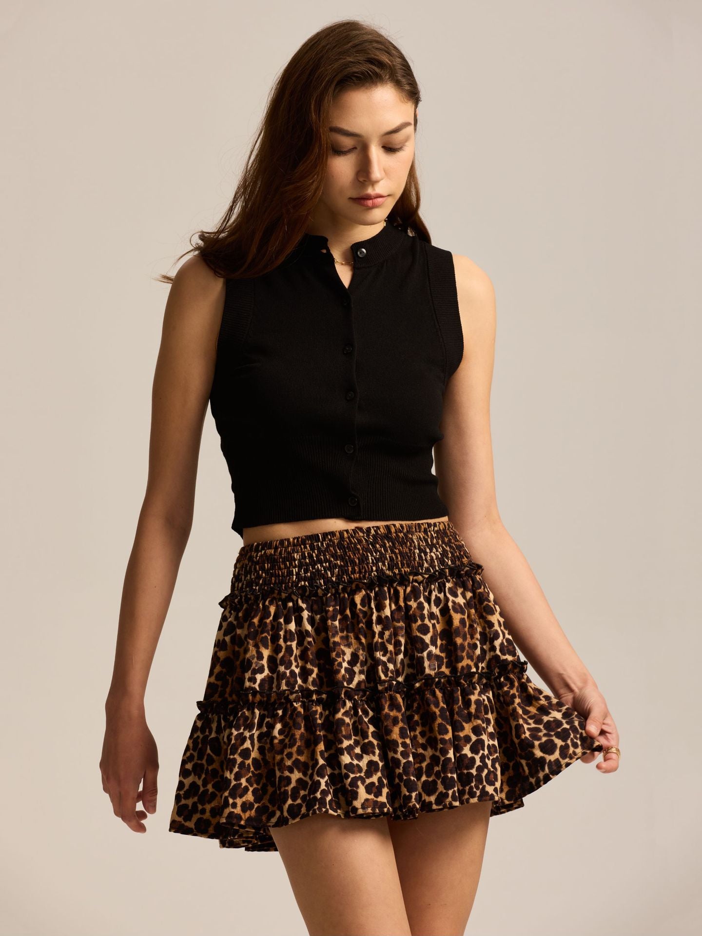 Floral A-Line Elastic Waist Culottes