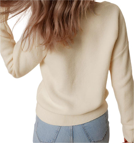 Knitted Floral Embroidered Sweater
