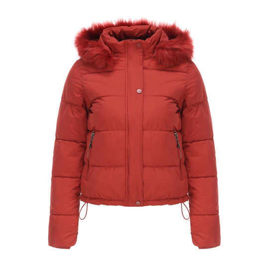 Cotton Velvet Detachable Hoodie Puffer Jacket
