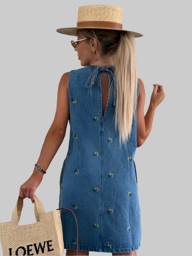 Floral Denim Dress