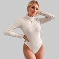 Knitted Long Sleeve Turtleneck Bodysuit