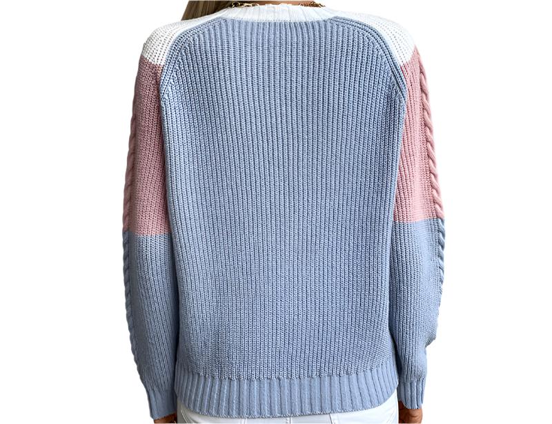 Woolen Rain Contrast Color Twisted Retro Sweater
