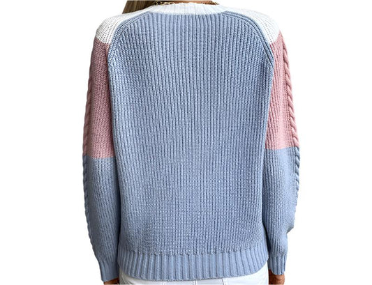 Woolen Rain Contrast Color Twisted Retro Sweater