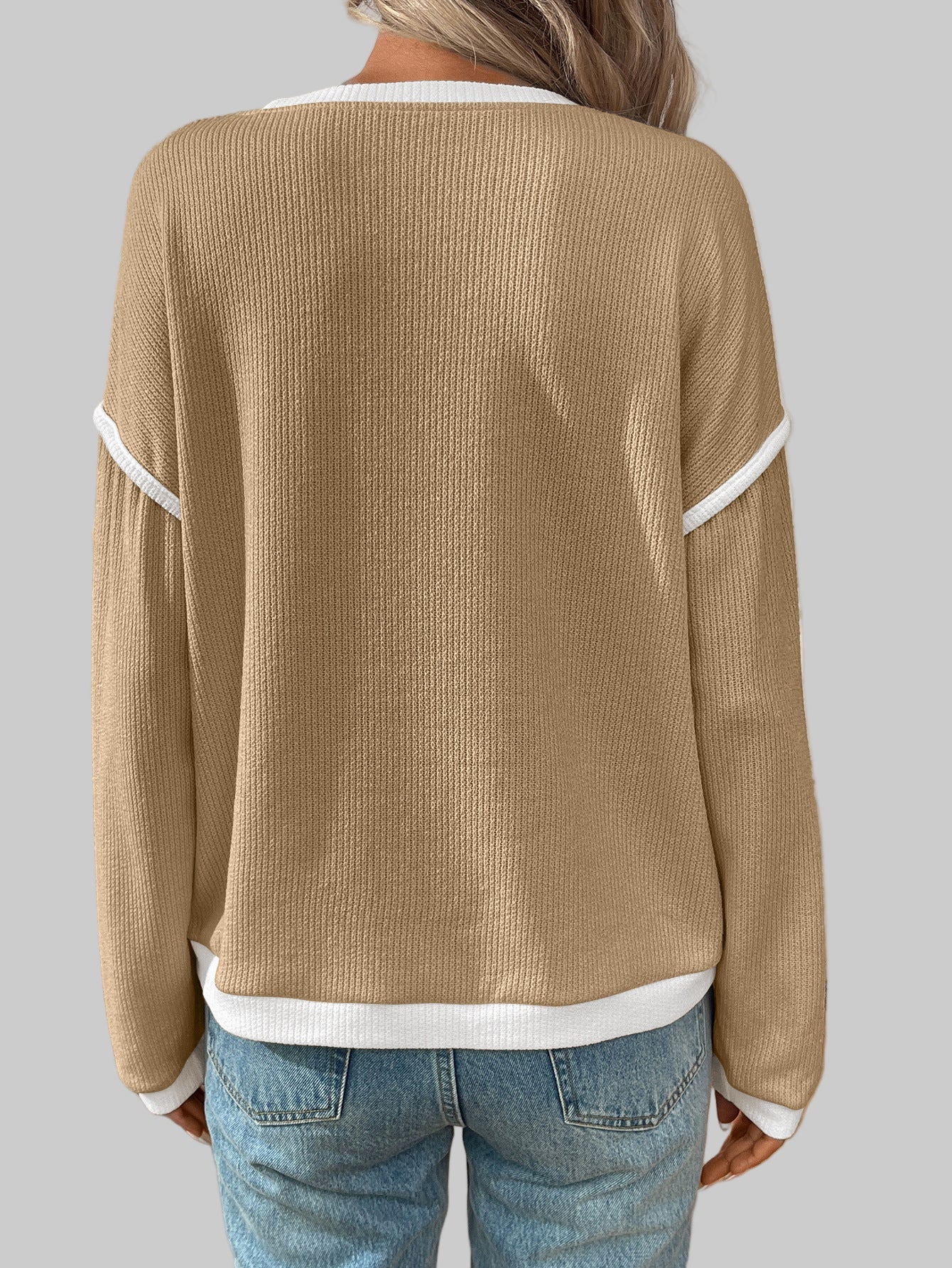 Long Sleeve Contrast Sweater