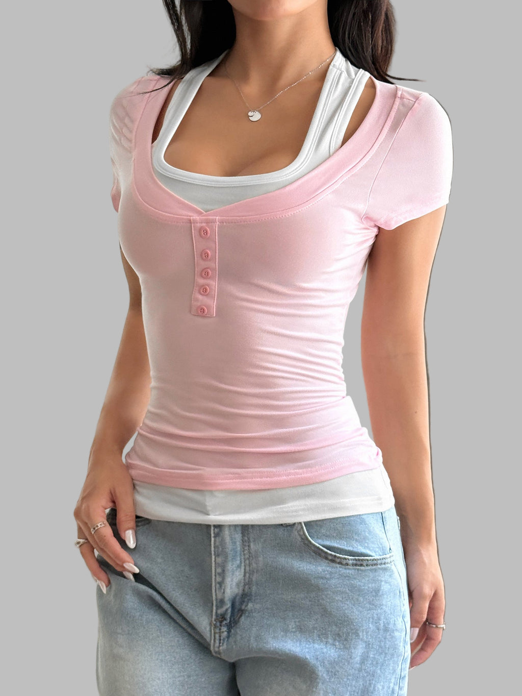 Two Piece Short Sleeved Top
