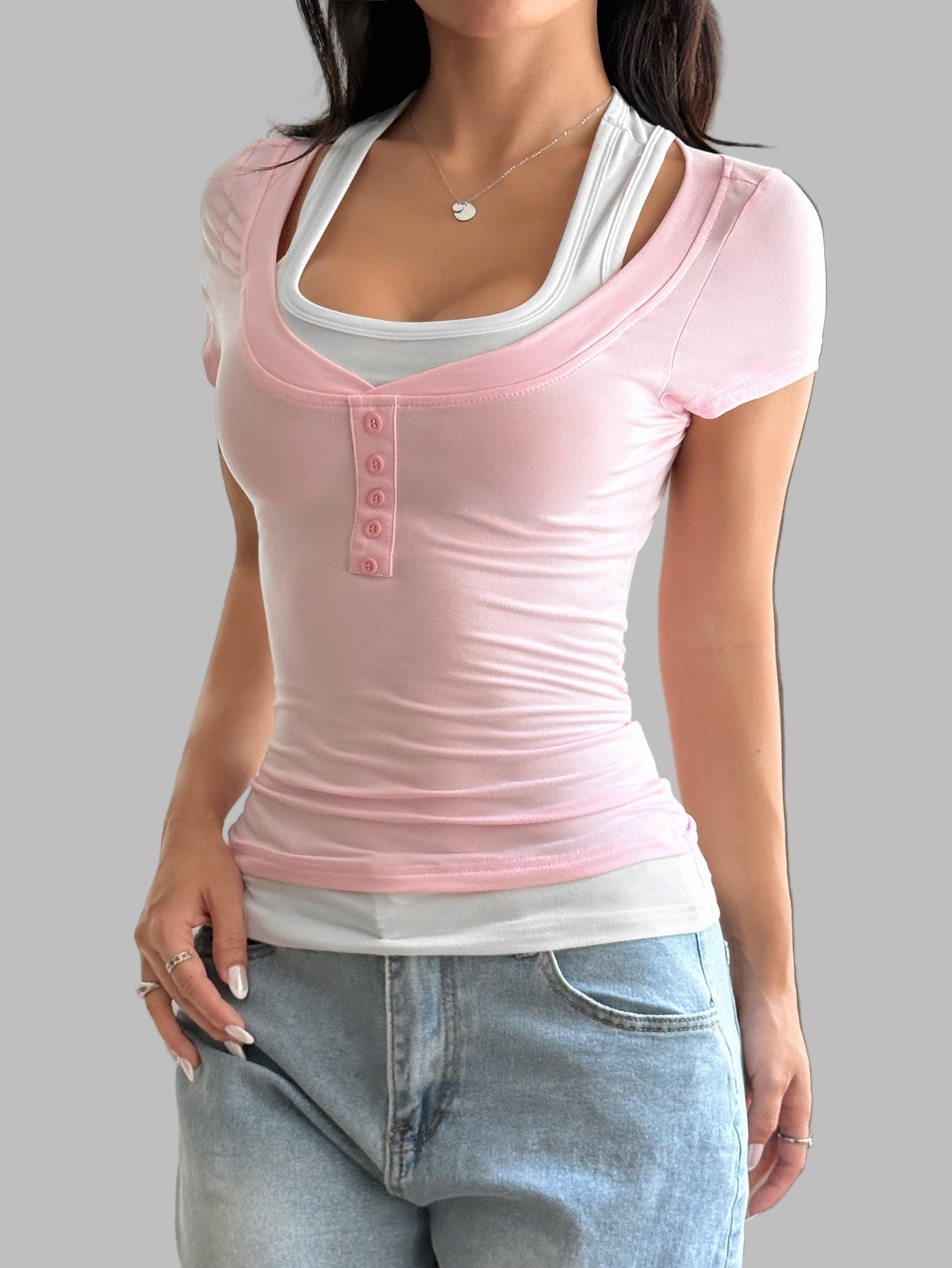 Two Piece Short Sleeved Top