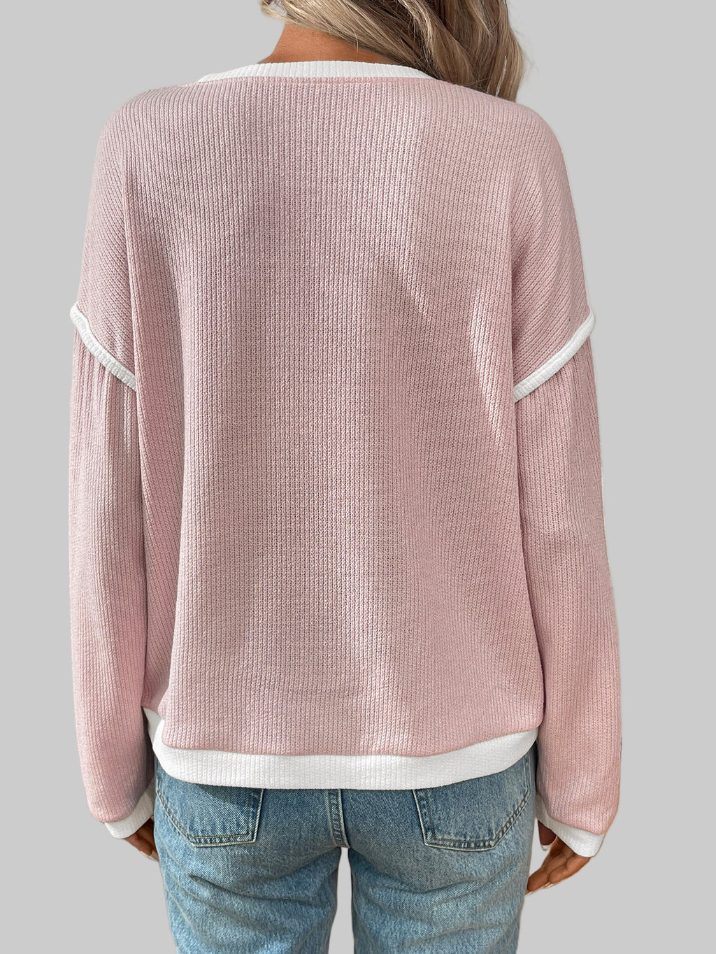 Long Sleeve Contrast Sweater