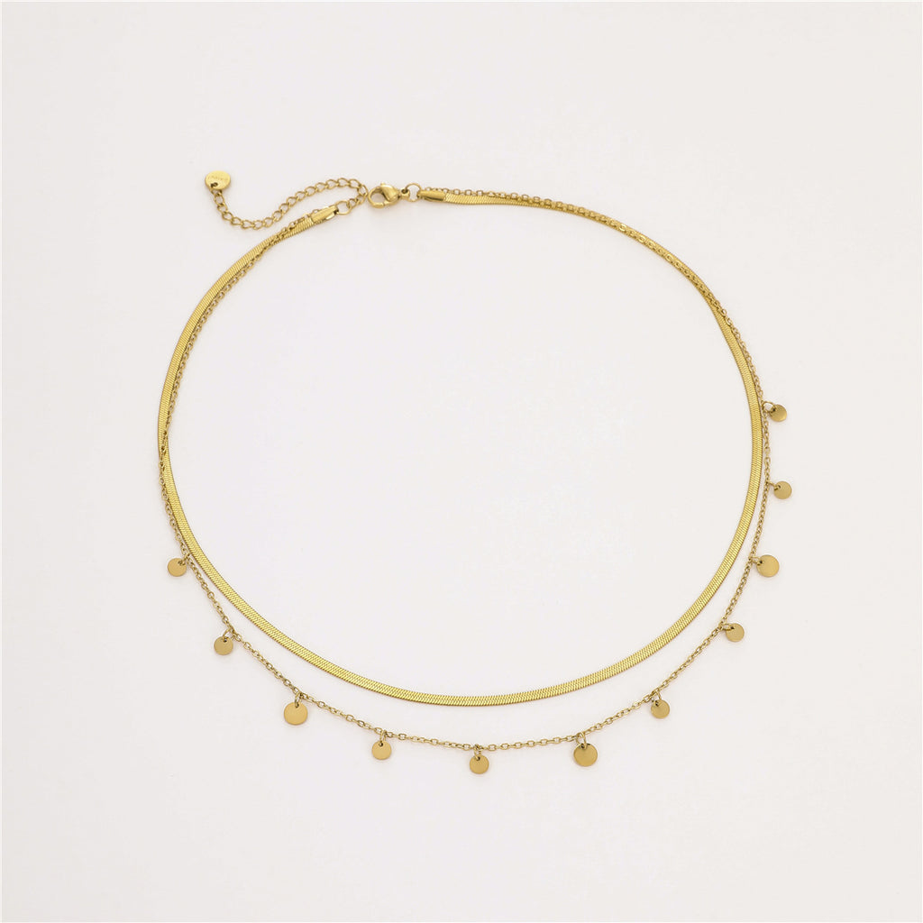 Stainless Steel Tassle Chain 18K Necklace