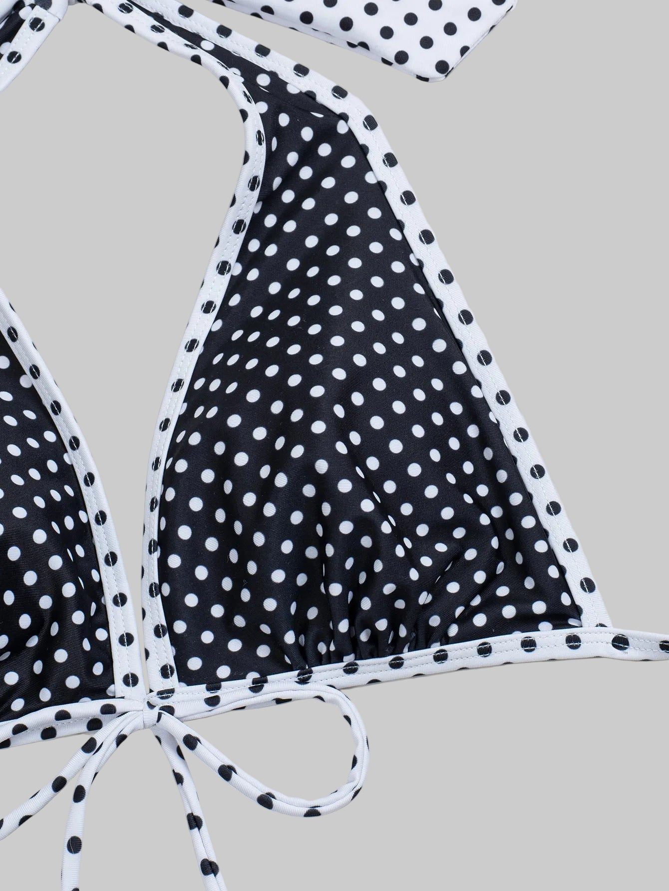Bikini Polka Dot Printed Lace-up Sexy Belt Overskirt Three Piece Set - Tamra.Shop.Social