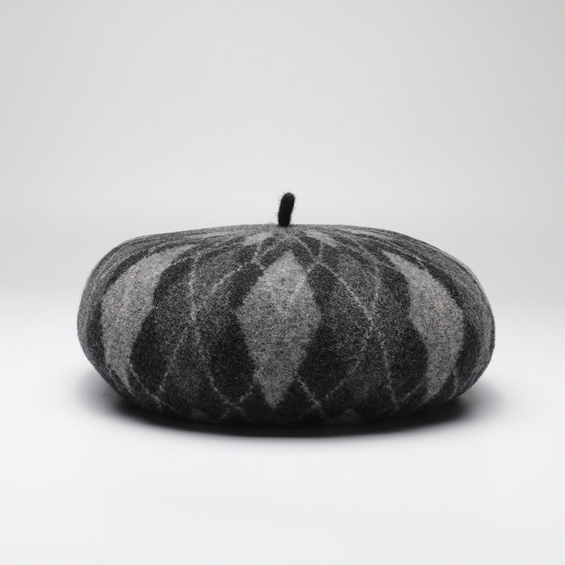 Argyle Wool Beret