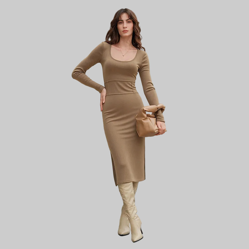 Cinched Slimming Midi Dress
